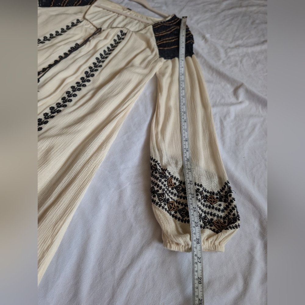Free People Long Sleeve Embroidered Boho Tunic Dress Size Small - Picture 13 of 16